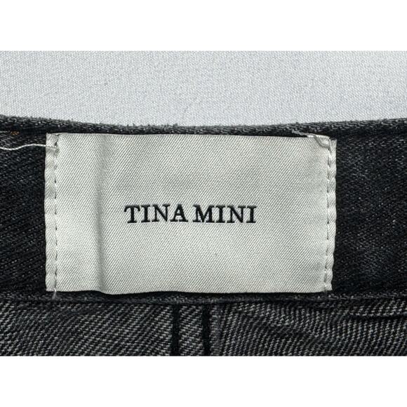 Tina Mini Women's High Rise Wide Leg Baggy Gray Denim Jeans - Size S (23x28) - Picture 4 of 5